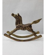 Brass Rocking Horse Antique Gold Lustre Vintage Solid Brass Patina - £26.47 GBP