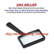 4X MAGNIFYING GLASS, Rectangular, 4&quot; x 2&quot;, HandHeld, Reading, Coins, Sta... - $5.49