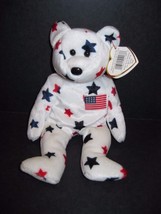 Ty Beanie Baby Glory Bear Plush Stuffed Animal Retired W Tag July 4 1997 - £15.71 GBP