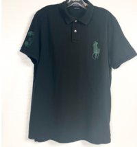 Polo Ralph Lauren Mens 2XL Polo Shirt Big Pony Custom Slim Fit Black Green. NWT - £53.82 GBP