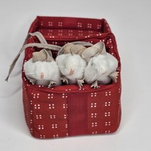 Folkmanis Folktails 3 Tiny White Mice in a Red Gift Box Finger Puppets Toy  - $24.20