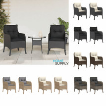 Outdoor Garden Patio 2pcs Poly Rattan Dining Lounge Chairs With Cushions Chair - £214.81 GBP+