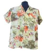 Hawaiian Shirt Men’s Size M Tropical Floral Yellow   Novelty Design vtd - £14.73 GBP