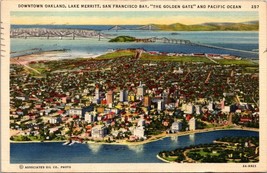 California San Francisco Bay Ocean Oakland Merritt Posted 1939 Vintage Postcard - £5.96 GBP