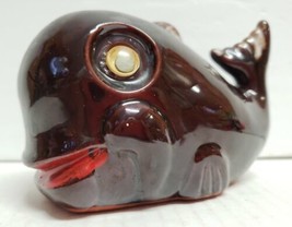 Absolutely Darling Weird Antique Googly Eyed Japanese Ceramic Whale Bank - $12.51