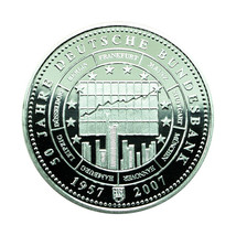 Germany Medal 2007 Silver 50 Years German Federal Bank 32mm 02014 - $40.49