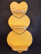 Handmade Wooden Shelf 3 Stacked Hearts Shabby Chic Wall Hanging Shelfing... - £10.51 GBP
