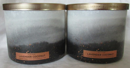 White Barn Bath &amp; Body Works 3-wick Scented Candle Lot Set of 2 LAVENDER COCONUT - £51.10 GBP