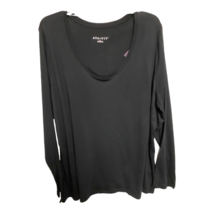 Ava And Viv Womens Casual Shirt Black Long Sleeve Scoop Neck Plus 3X New - $18.99