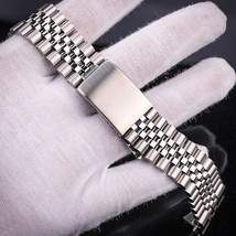 18mm Rounded Links Stainless Steel Silver Curved End Watch Bracelet/Watchband - £19.82 GBP