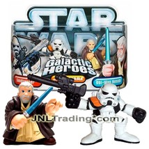 Year 2006 Star Wars Galactic Heroes Figure - Sandtrooper And OBI-WAN Kenobi - £23.59 GBP