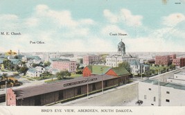 Postcard Aberdeen South Dakota Aerial Birds Eye View Railroad Station - $6.95
