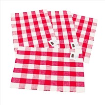 Kinara Madison Buffalo Check Red and White Place Mats Set 4 Aprox 13x18 ... - $236.76 MXN