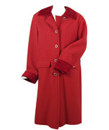 NEW $849 Geiger Austria Boiled Wool Trench Coat!  8 e 38  Red Velvet Tri... - $547.06 CAD