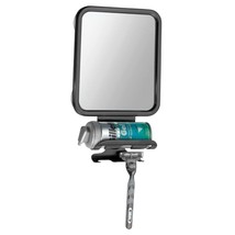mDesign Large Modern Metal Suction Shaving Mirror Center for Bathroom Showers an - £32.57 GBP
