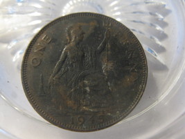 (FC-1177) 1945 United Kingdom: One Penny { partial black toning } - $2.75