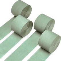 Crepe Paper Streamers 4 Rolls 328Ft, Pack Of Sage Green Crepe Paper For ... - £11.98 GBP