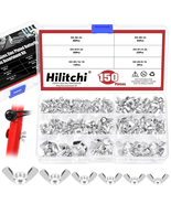 150PCS Wing Nuts Assortment Kit, 3/8&quot;, 5/16&quot;, 1/4&quot;, Carbon Steel Zinc Pl... - $16.24