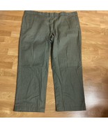 Dickies 874 Original Fit Work Pants Mens 36x26 Green Chino Flat Front - £9.75 GBP