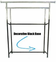 Only Garment Racks Commercial Clothing Double Bar H Rack - Adjustable H ... - $95.99