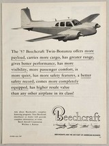 1957 Print Ad Beechcraft Twin Bonanza Airplanes Made in Wichita,Kansas - $15.37