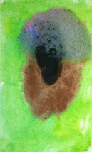 Original Abstract Watercolor Painting Art &quot;Eyeball&quot; OOAK 6 Year Old Arti... - $7.99
