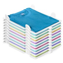 10 Pack T Shirt Organizer Closet Organizer Durable Stackable Clothing Trays - Sh - £31.05 GBP