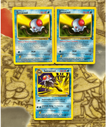 Vtg 90s Y2K Pokemon Cards Fossil Lot of 3 Water Type Tentacool Tentacruel - $140.27 MXN