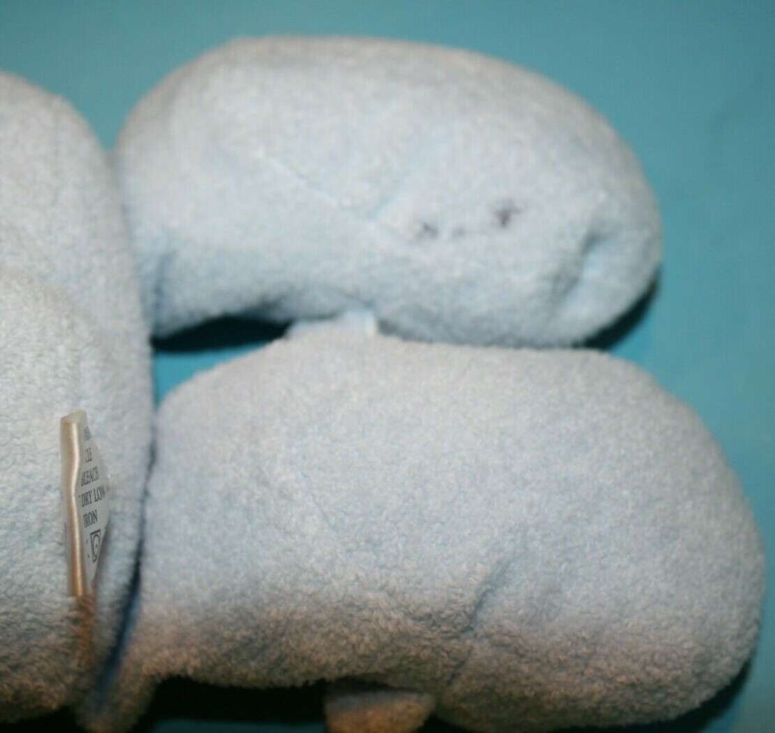 Baby Essentials Teddy Bear Rattle ABC 12" Blue Plush Stuffed Slippers Soft Toy Item image 9