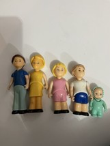 Vtg Little Tikes lot Dollhouse Family of 5 Mom Dad Boy Girl green Baby figures - £42.03 GBP