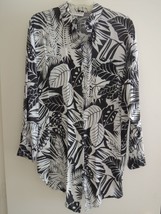 Ladies Shirt Size M Button Front + Back L/S Tunic Top by E.Z. Spirit - $23.74