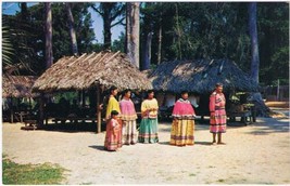 Postcard Seminole Indians Ross Allen&#39;s Reptile Institute Silver Springs Florida - $3.95