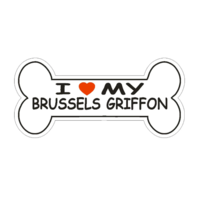 4&quot; love my brussels griffon dog bone bumper sticker decal usa made - $26.99