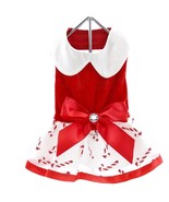 Red Velvet Dress with White Candy Cane Skirt &amp; Matching Leash Sizes XS-XL  - €18,02 EUR