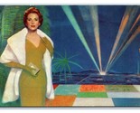 TWA Airlines Advertising Hollywod Maric Zamparelli Lounge Mural Postcard... - $2.92