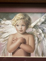 NANCY NOEL &quot;GRACE&quot; Angel Gold Framed Print 12.5&quot; X 12.5&quot; Vintage 1980s N... - £156.91 GBP