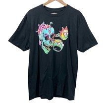 Rick And Morty Adult Swim Mens L Skull Eyeball Short Sleeve T-Shirt Black - £15.35 GBP