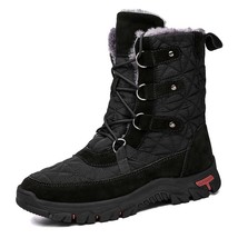 ZSAUAN Big Size 38 48 Mens Snow Boots High Tube Winter Outdoor Warm Plush Casual - £77.36 GBP