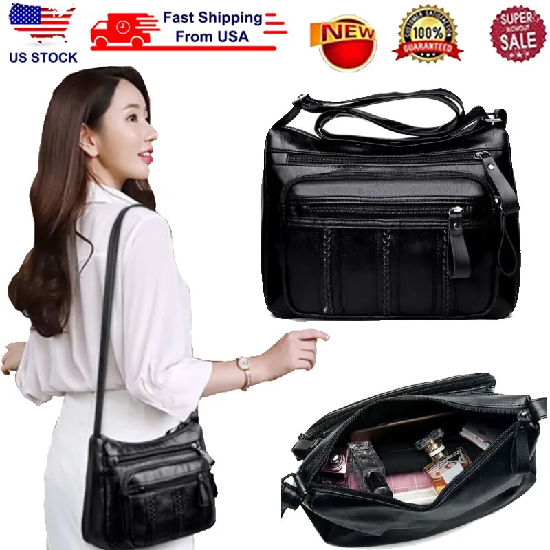 Women Handbag Shoulder Bag PU Leather Crssobody Pouch Messenger Purse Mother Bag - £11.19 GBP