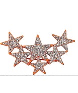 Brooch Rose Gold Tone Clear  2 inches wide Star shaped Austrian Crystal - $302.61 MXN