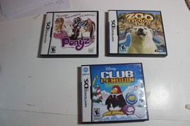 lot of girls Nintendo DS Games with Cases Zoo Ponyz Club Penguin - £11.60 GBP
