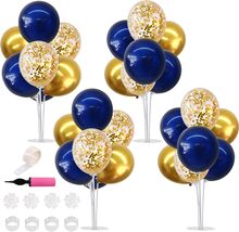 4pcs Navy Blue Gold Balloon Centerpieces Table Stand Party Decorations - $39.99
