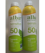 2x Alba Botanica Sensitive Sunscreen Fragrance Free Arisol Spray SPF 50 ... - $437.25 MXN