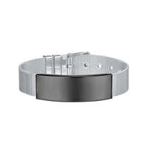 Black-Tone Curved Card Belt Bracelet - £12.82 GBP