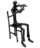 Cast Iron Player 9&quot; Tall Violin Viola Player Brutalist Musician Music Fi... - $37.40