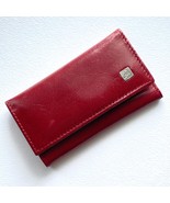 Basile Italian Burgundy Leather Fabric Lined Key Keeper Card Holder 4&quot; - £18.83 GBP