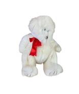 Ty Classic White Teddy bear Plush bear Red Ribbon Stuffed Animal Toy 16 ... - $324.51 MXN
