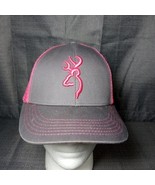 Browning Flashback Gray Pink Snapback Hat Cap Adjustable Mesh Back Ladie... - $13.57 CAD