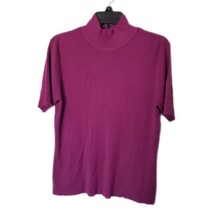 Worthington Mock Neck Shirt Blouse ~ Sz XL ~ Deep Mauve ~ Short Sleeve - £18.08 GBP