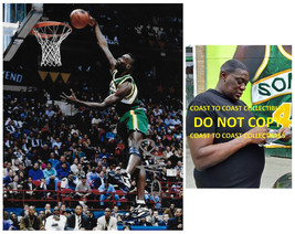 Shawn Kemp signed Seattle Supersonics Basketball 8x10 photo COA proof auto. - £73.99 GBP